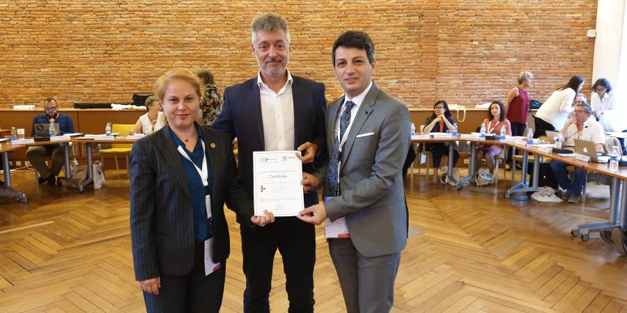 Representatives of the city of Kadiköy with the president of ECCAR at the Steering Committee meeting in Toulouse, 7 June 2019