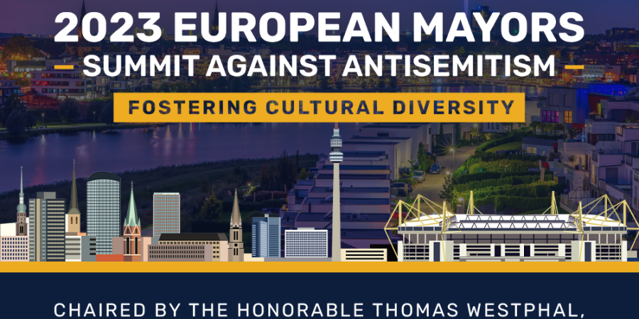 Banner of the European Mayors Summit against Antisemitism