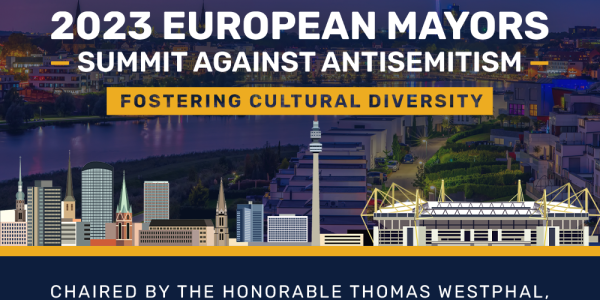 Banner of the European Mayors Summit against Antisemitism